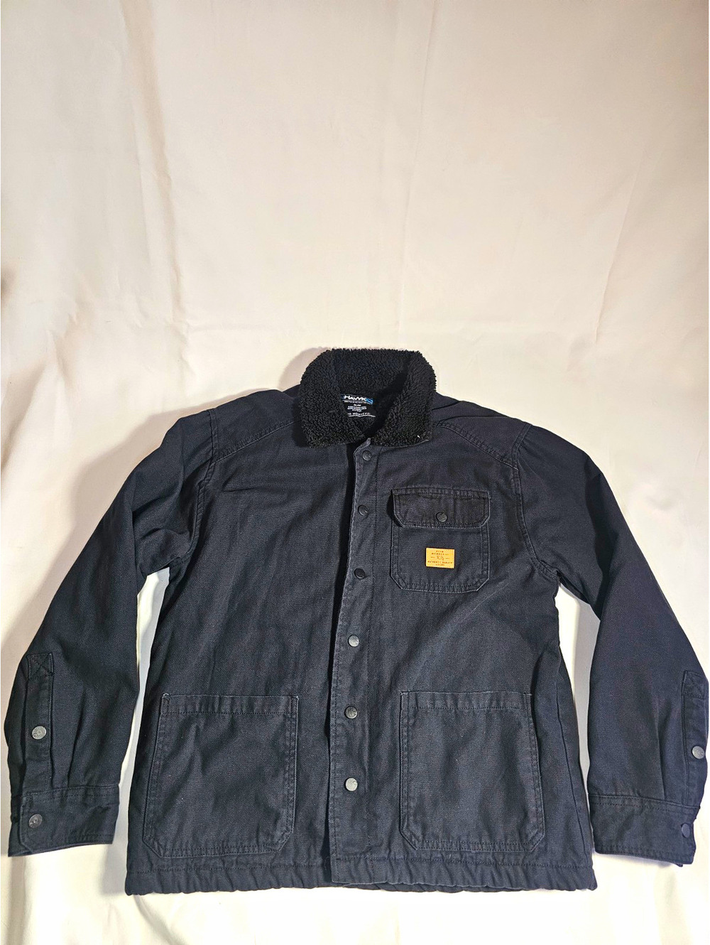 Tony Hawk Mens M Gray Sherpa Lined Button Front Trucker Jacket